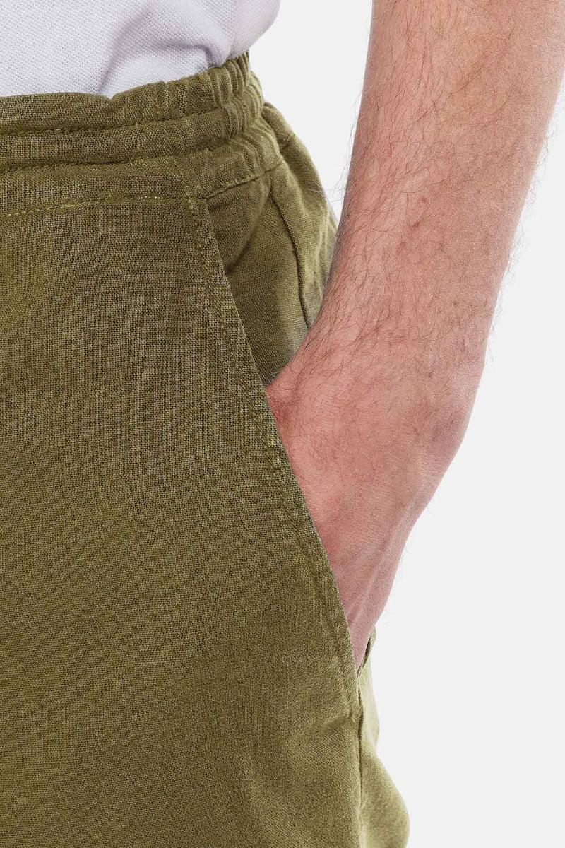 Shorts in lino misto cotone