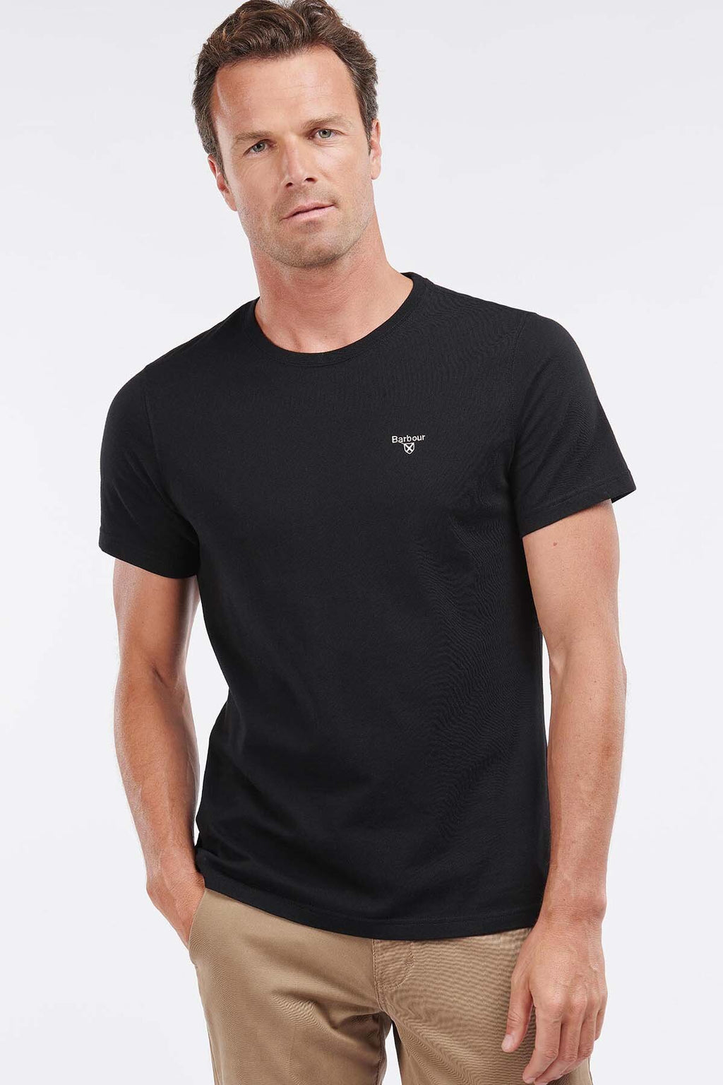 Tシャツ・カットソー BARBOUR Men T Shirts MTS1247 BK11 Black Barbour Essential Large Logo Tee | Garmentory