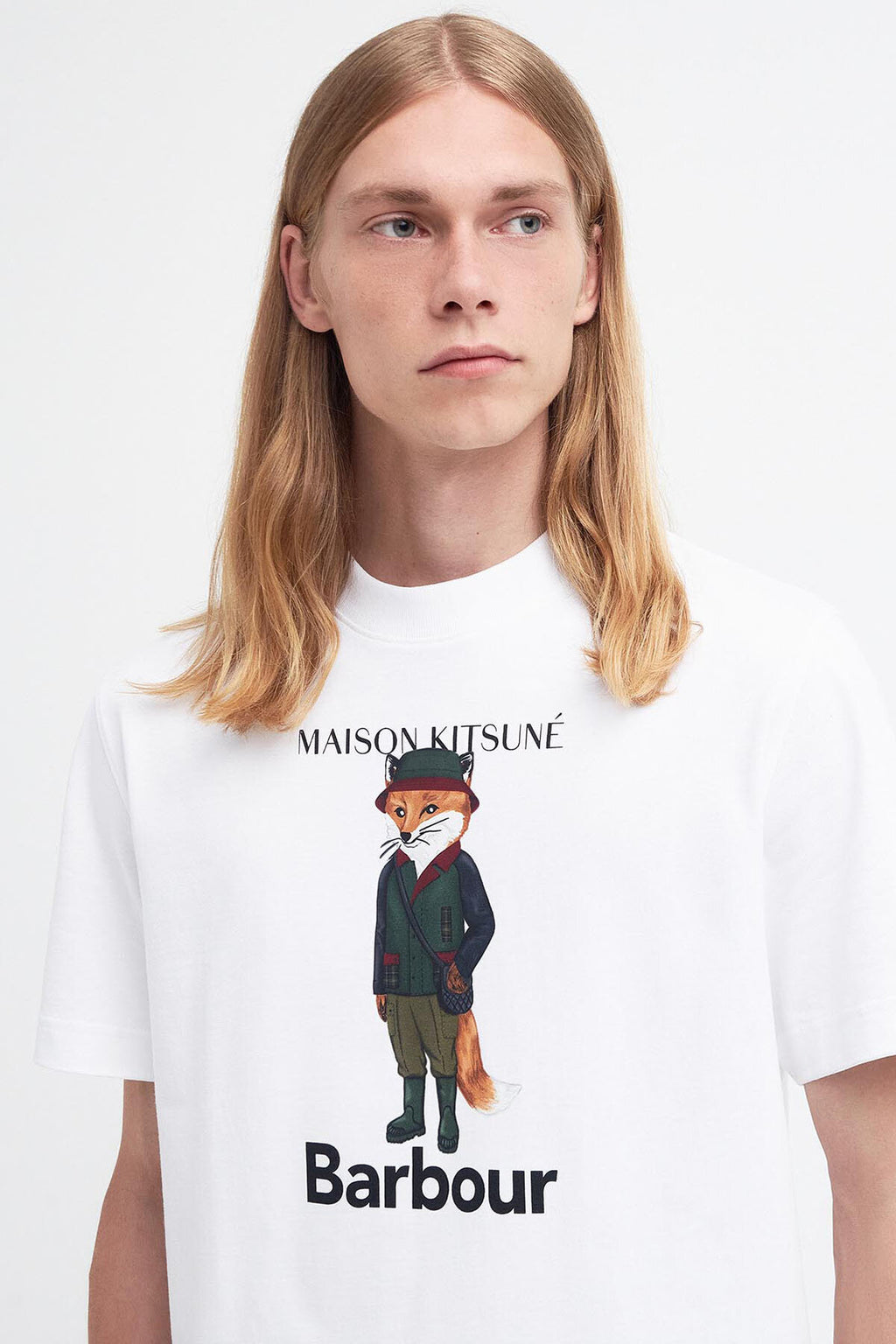 関税込み[【MAISON KITSUNE】MAISON KITSUNE X BARBOUR Tシャツ BARBOUR X MK FOX HEAD L/S TEE-SHIRT（Tシャツ/カットソー