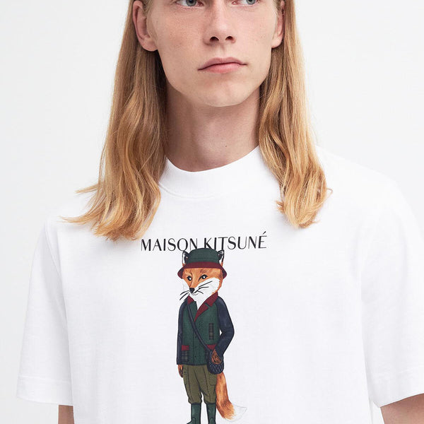 Barbour x Maison Kitsuné Beaufort Fox T-Shirt White by
