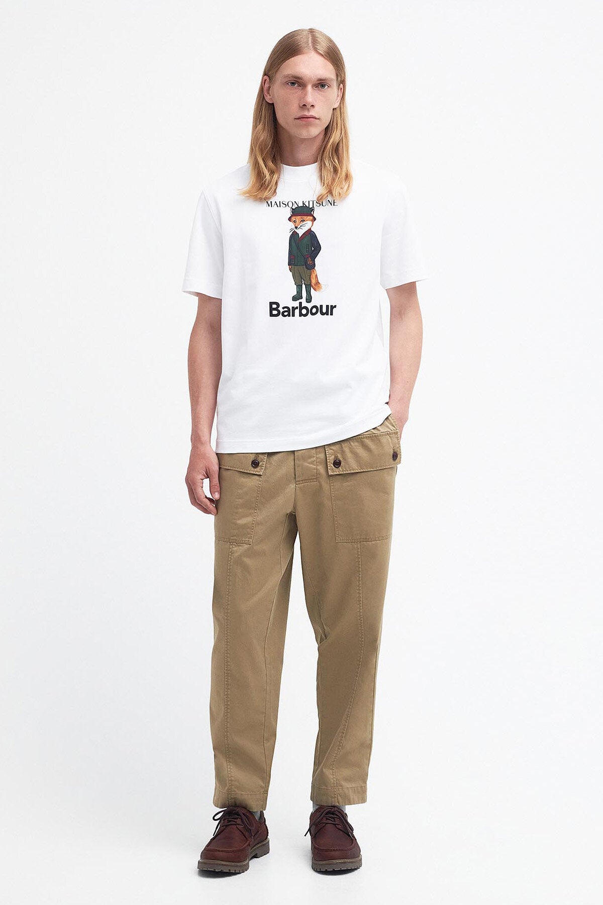 Barbour x Maison Kitsuné Beaufort Fox T-Shirt White by Barbour