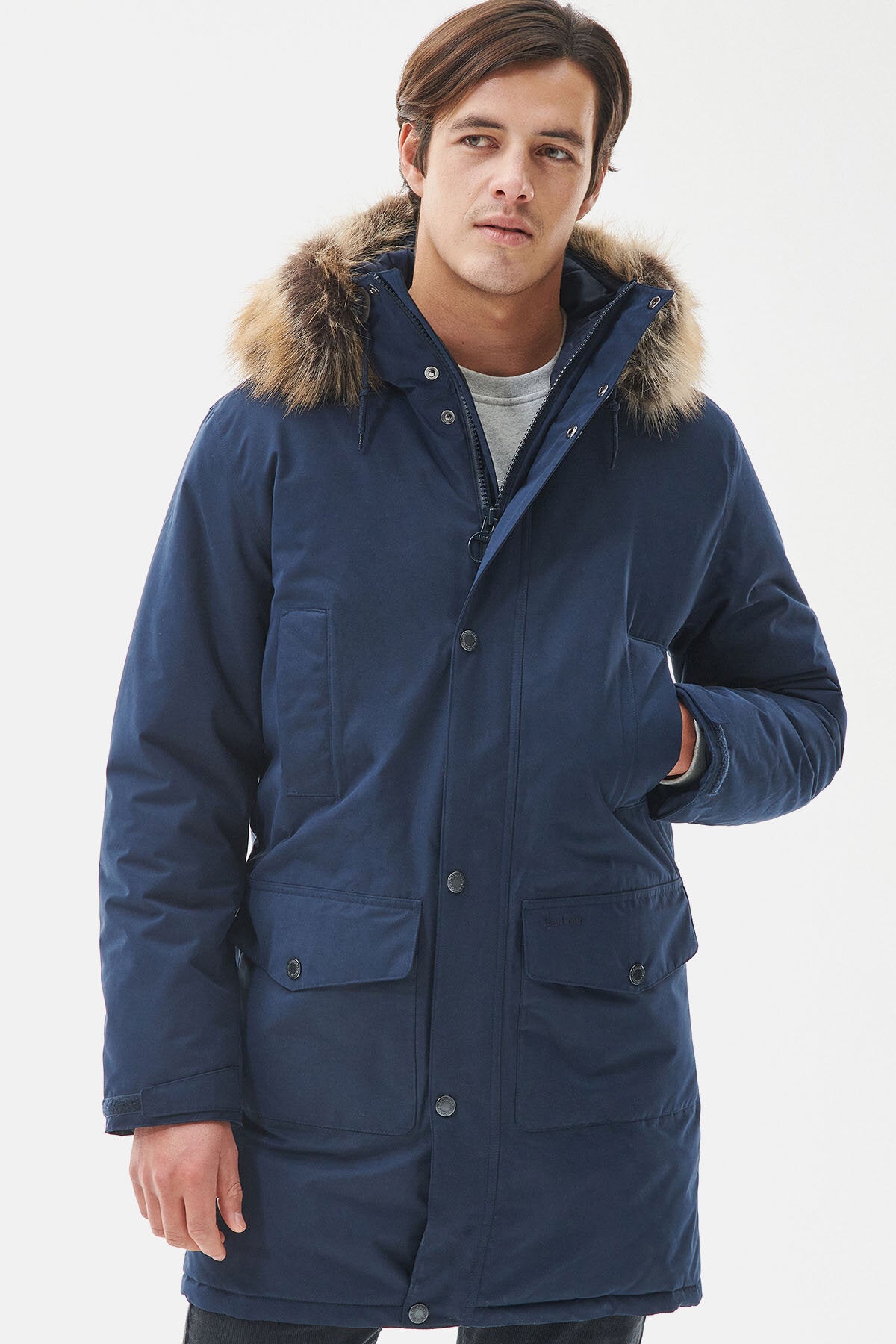 Barbour navy shops parka