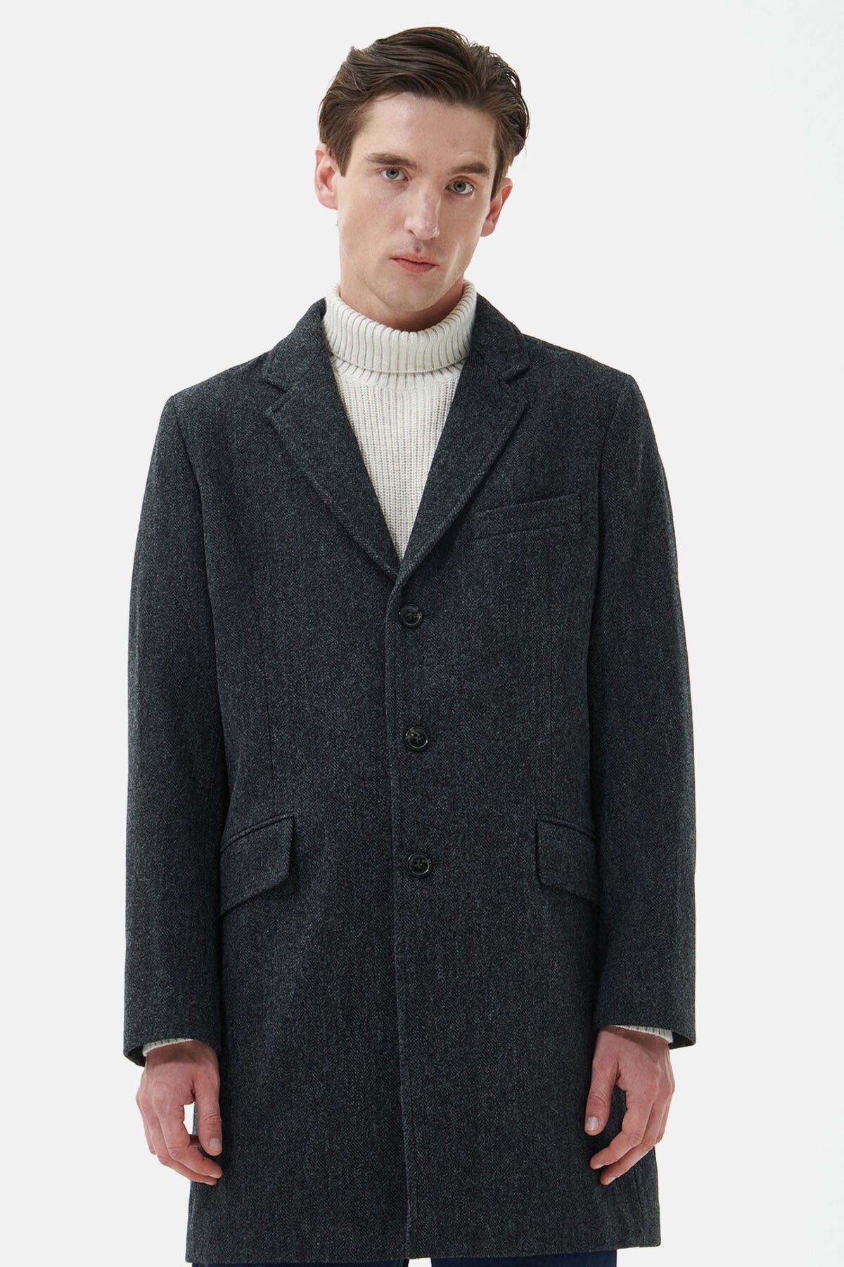 Harrow Wool Jacket Charcoal by Barbour | Men | WP Store