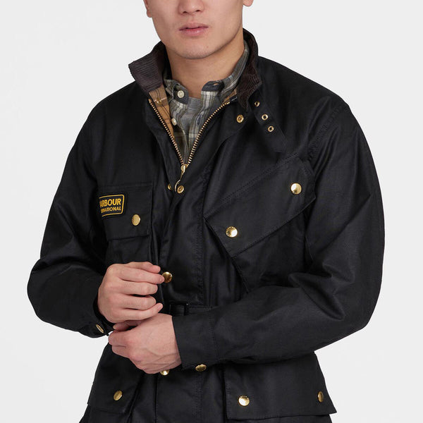 Motorcycle Jacket Black by Barbour International Men WP Store