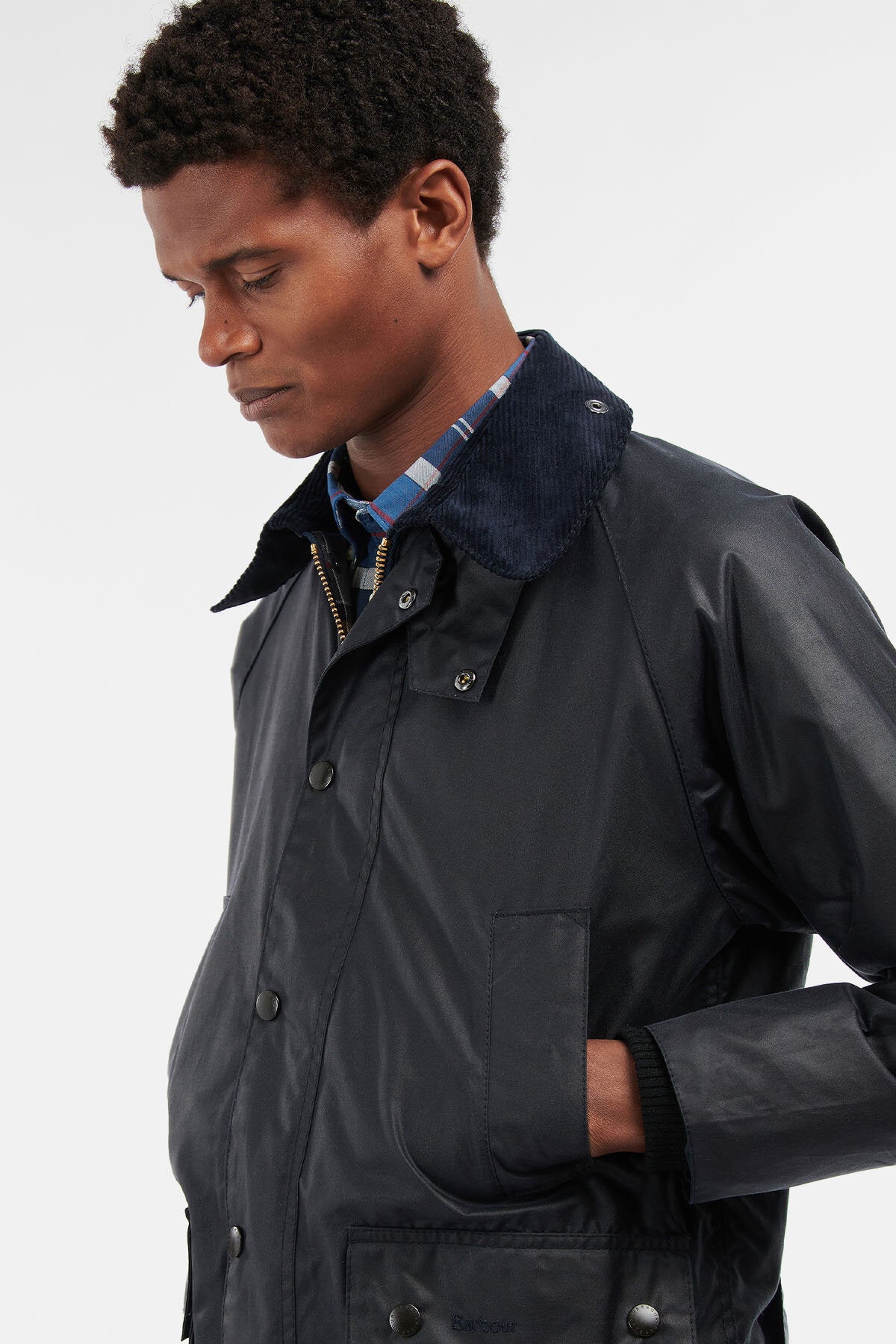 Bedale Wax Jacket Navy by Barbour Men WP Store - Main Image