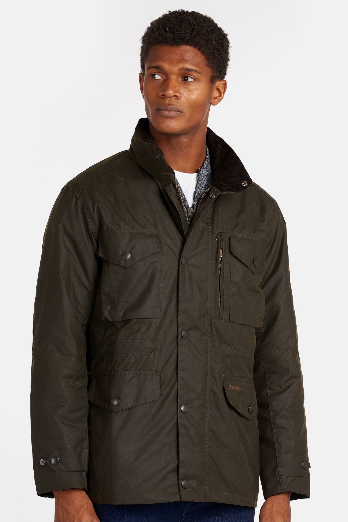 Barbour SAPPER WAX JACKET ジャケット サイズXL Barbour Men's Sapper Wax Cotton Black Hooded Jacket Made in