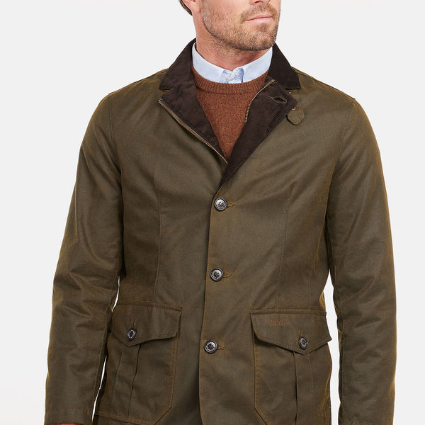 Lutz Wax Jacket Olive by Barbour Men WP Store