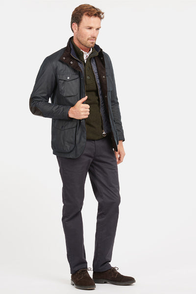 BARBOUR Townfield checked corduroy-trimmed waxed-cotton jacket |  NET-A-PORTER