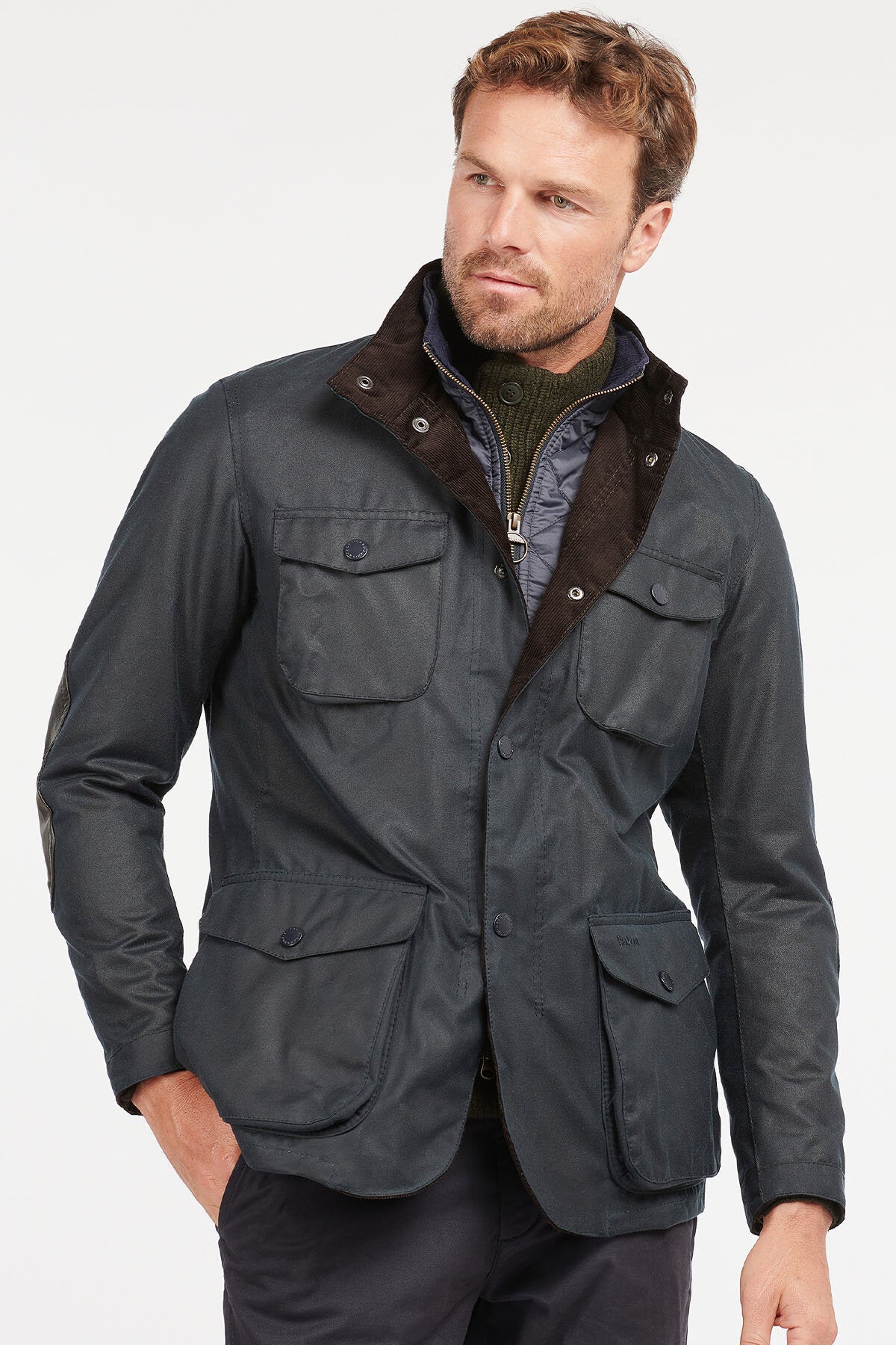 Ogston Wax Jacket Navy by Barbour | Men | WP Store