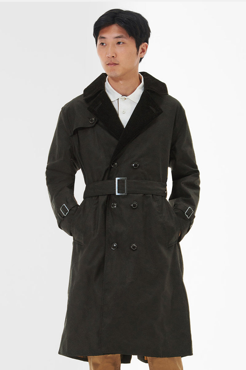 SL Whitley Wax Trench Coat Sage by Barbour | Men | WP Store