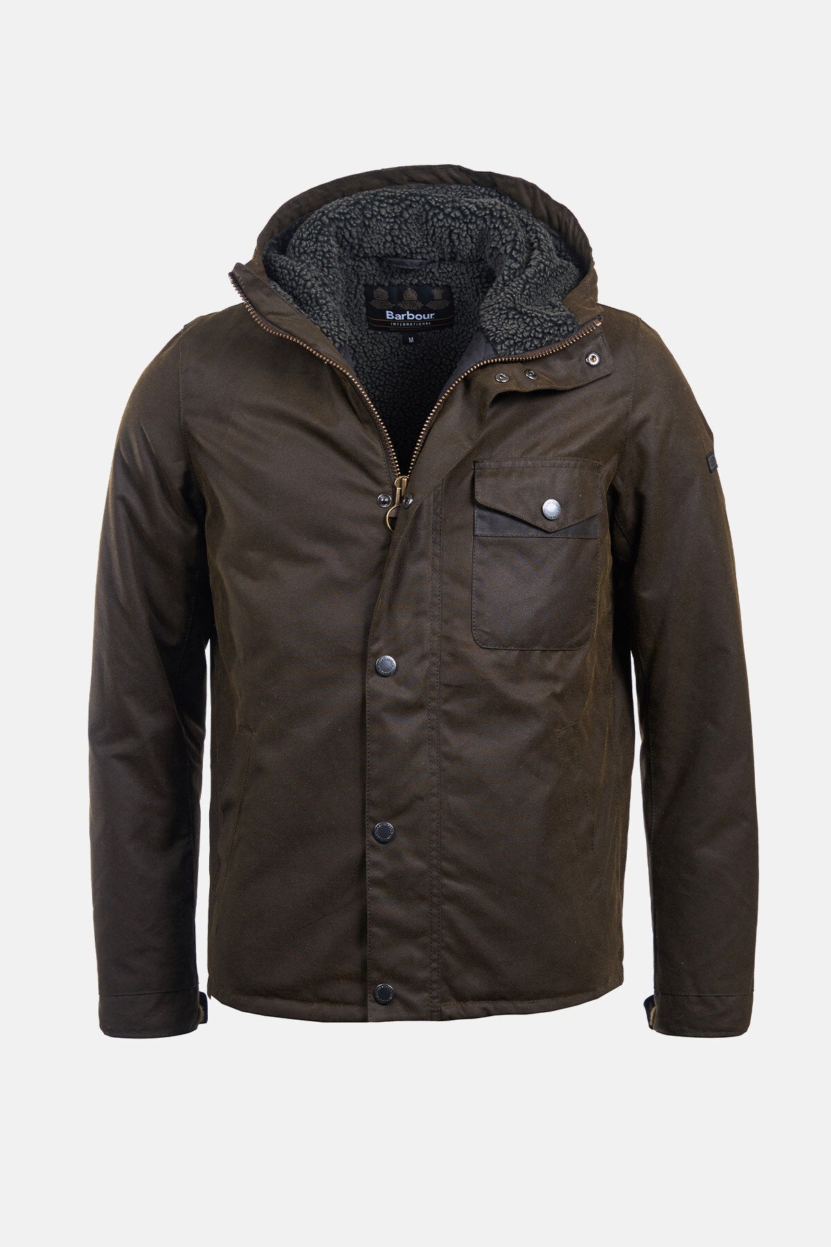 美品Barbour International Wax Jacket New BARBOUR INTERNATIONAL Jack Wax Skull Logo Rider Limited