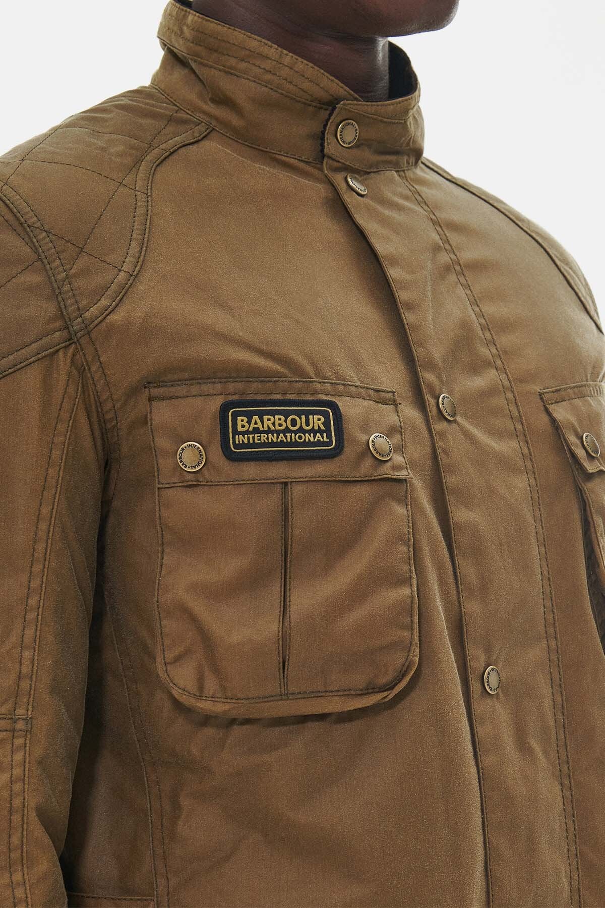 Barbour lockseam casual jacket dark sand best sale