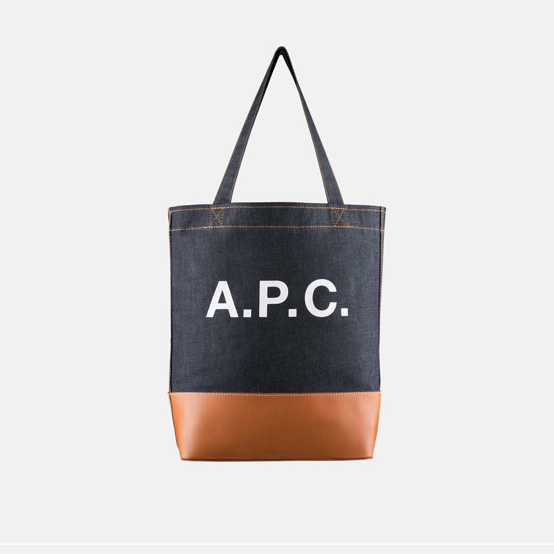 Tote bag in denim con logo