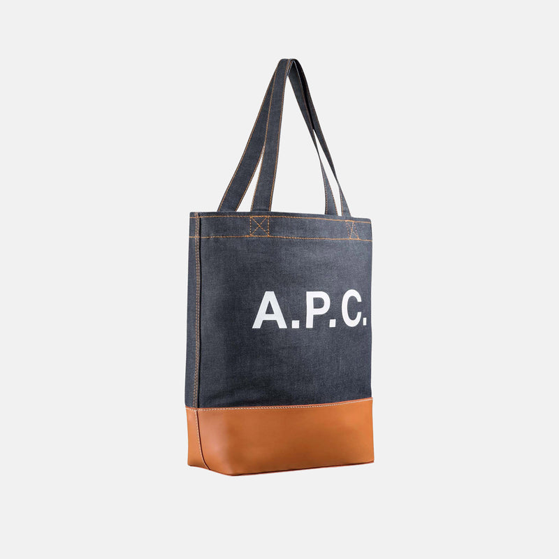 Tote bag in denim con logo