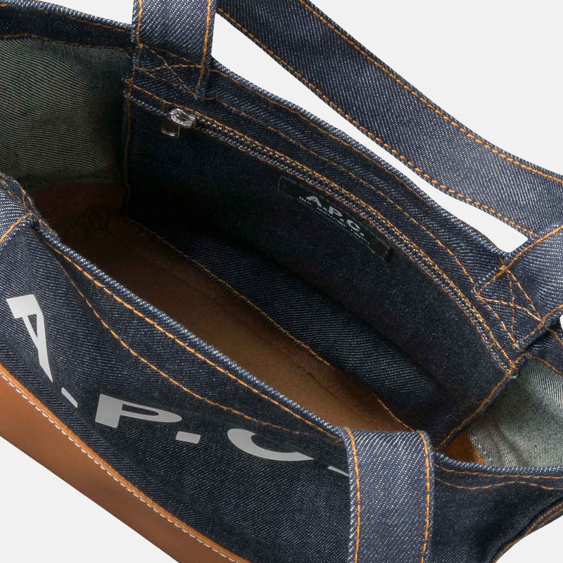 Tote bag in denim con logo