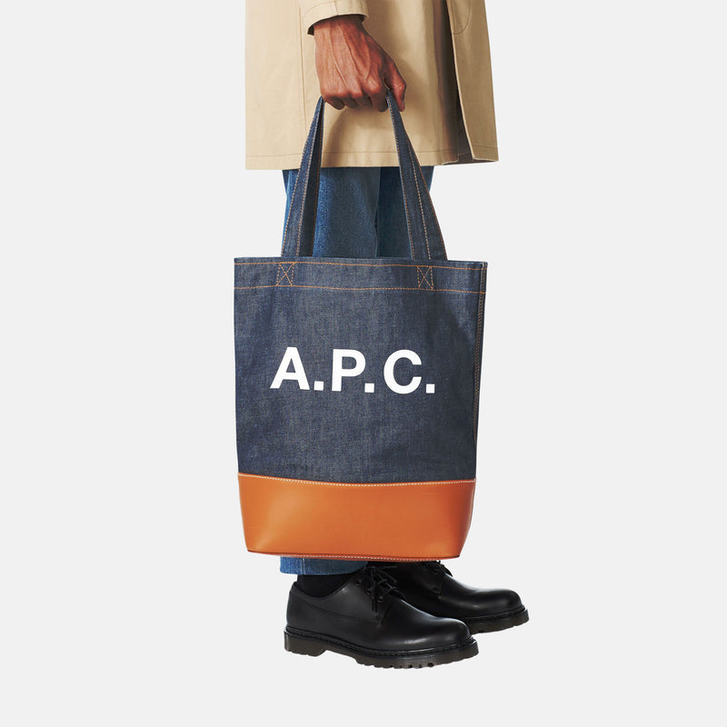 Tote bag in denim con logo