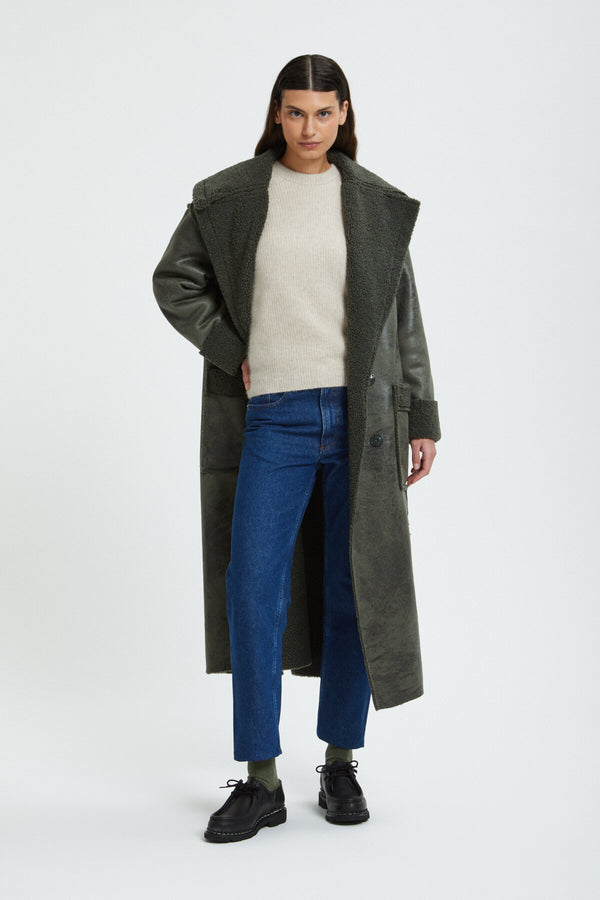 Leather effect Eco Shearling Coat