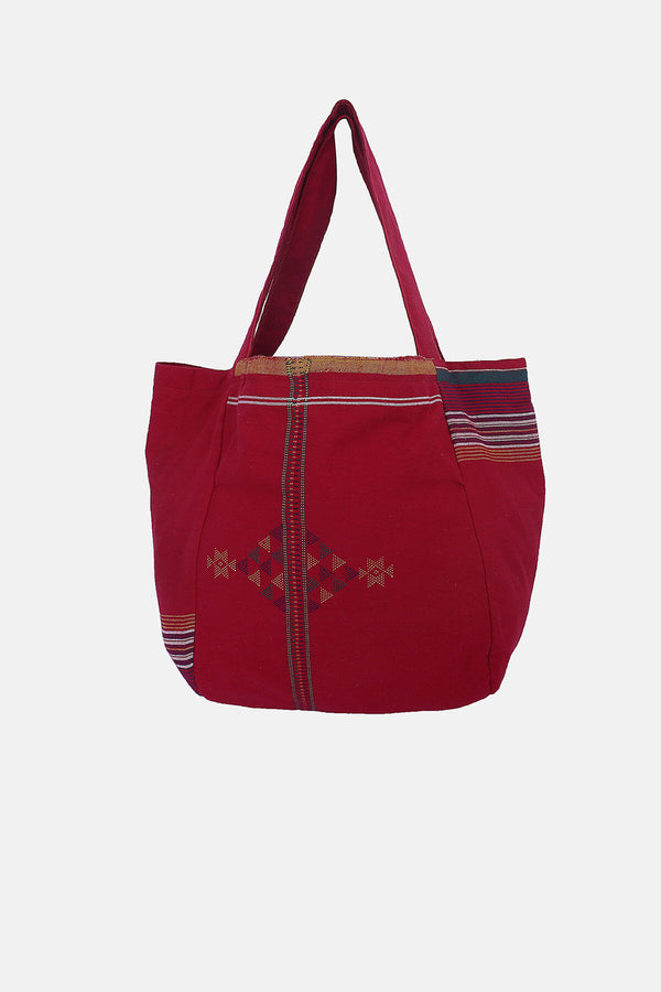Red khadi Cotton Bag