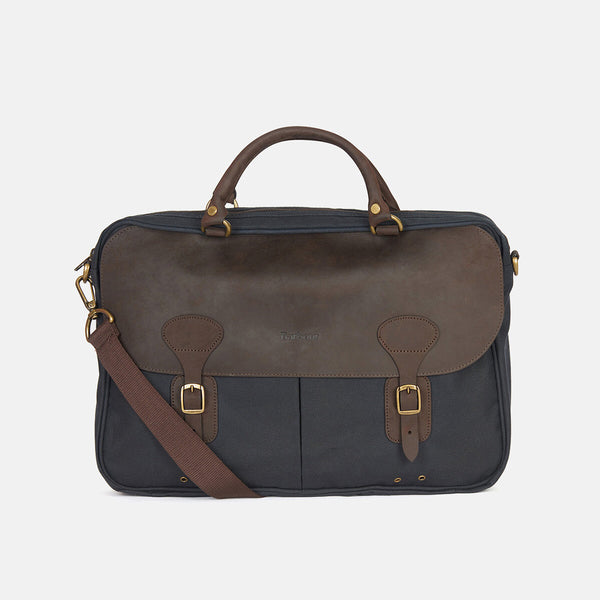 Barbour wax and leather briefcase new arrivals