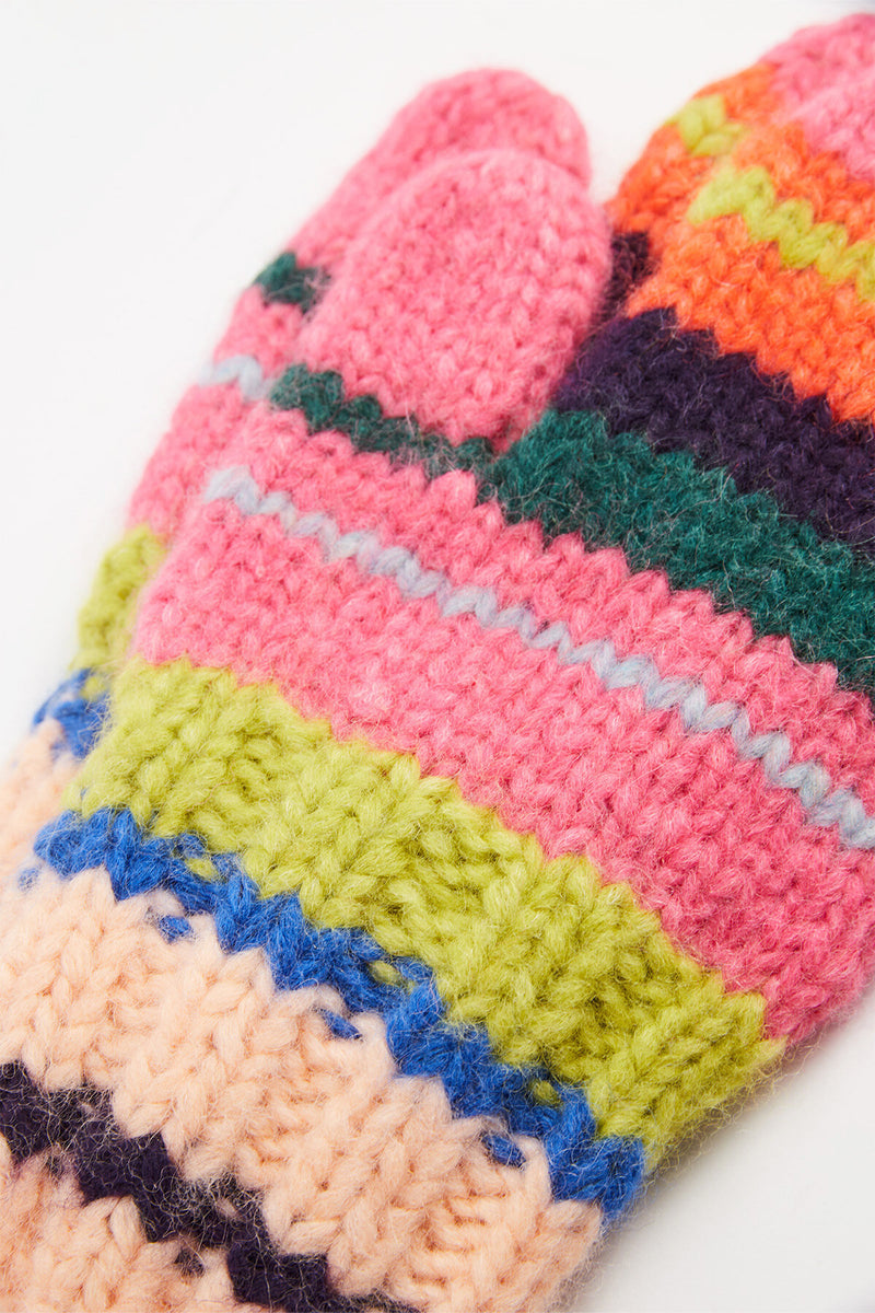Anthea Striped Wool Gloves
